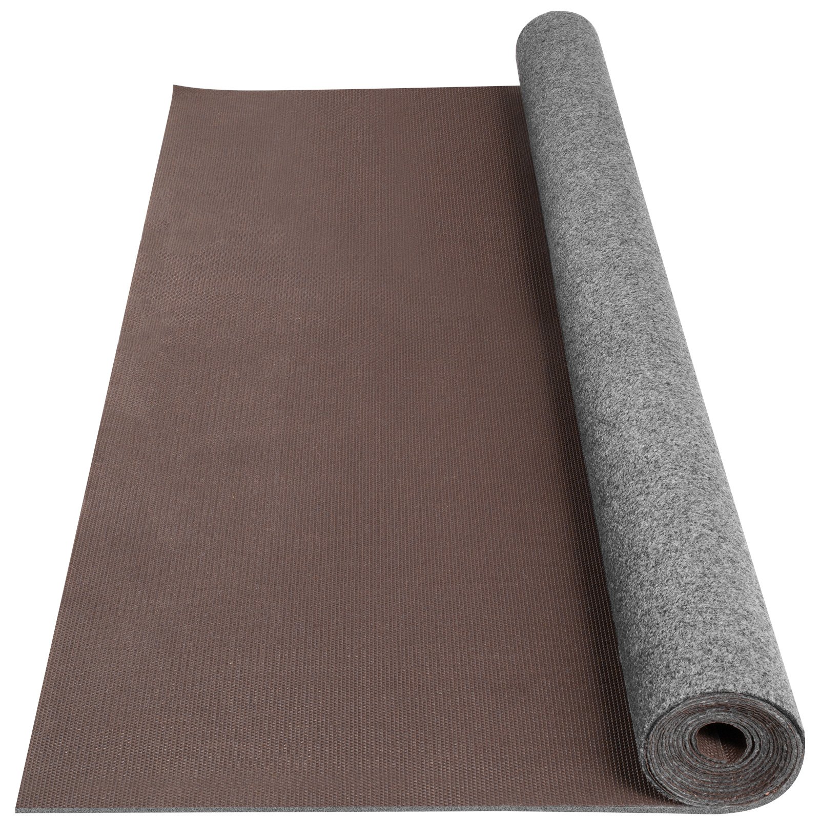 Tappeto Poliestere + Tpr Antiscivolo 1,8x14m Moquette Interno/esterno Grigio