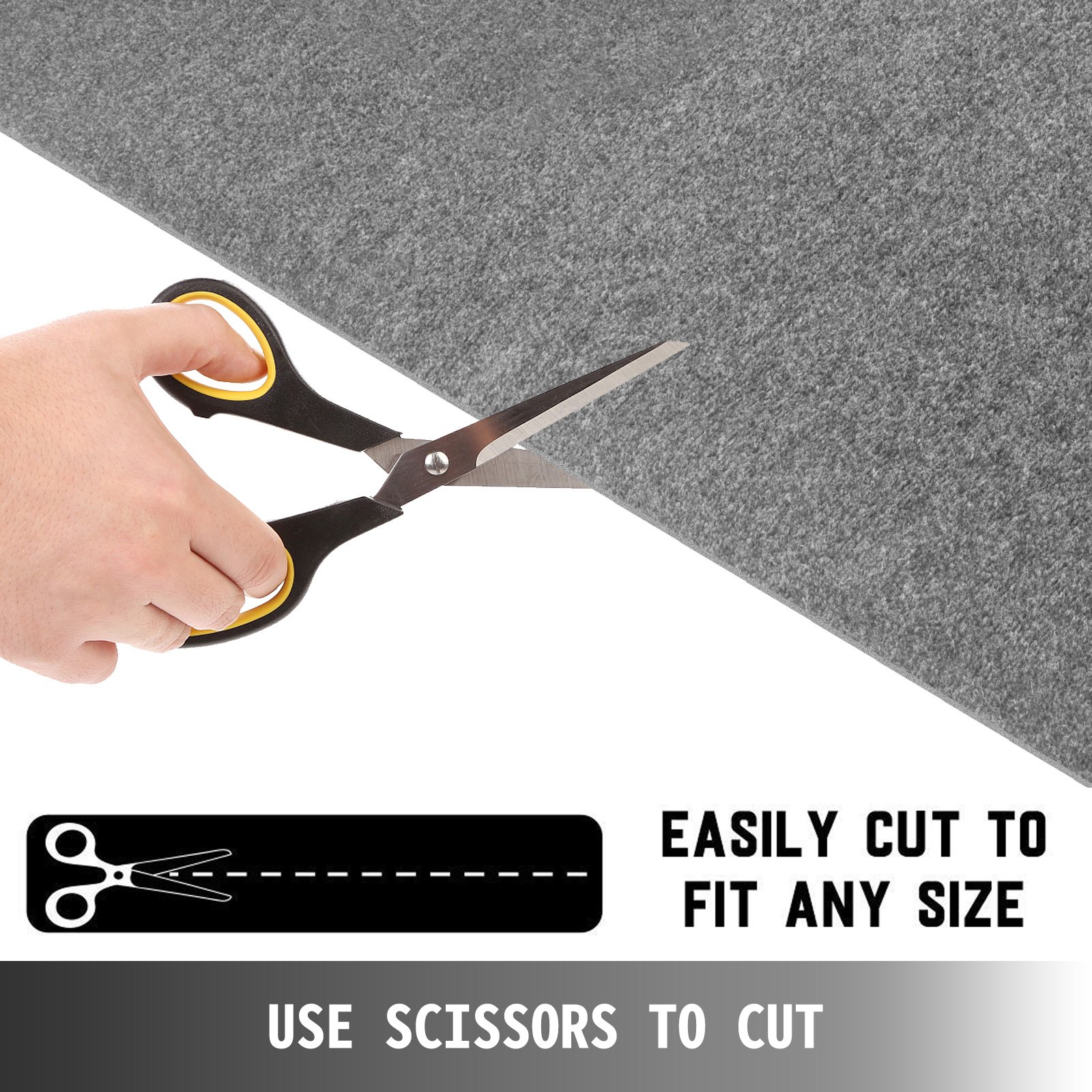 Tappeto Poliestere + Tpr Antiscivolo 1,8x14m Moquette Interno/esterno Grigio