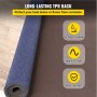 VEVOR Tappeto Esterno, Moquette Antiscivolo, Tappeto Interno, Colore Blu, Dimensione 1,8 x 16 m, Tappeto per Interno e Esterno, Materiale Fibra di Poliestere + TPR, Facile da Taglio e Pulire