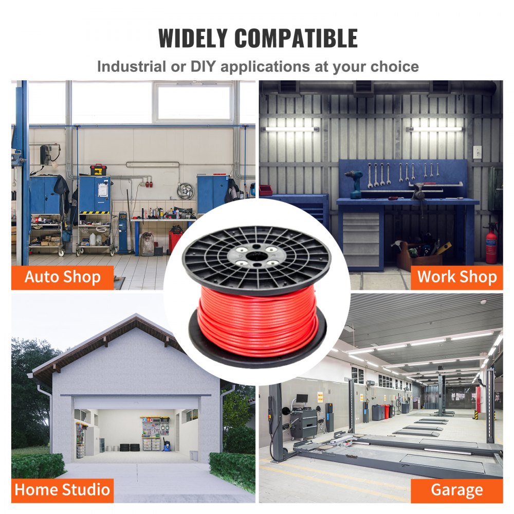 VEVOR Avvolgitubo di Tubo Flessibile 76,2m per Aria Compressa Gomma Ibrida 300PSI, Tubo per Aria Compressa in PVC Arrotolatore di Tubo Flessibile 12,7mm x 76,2m Temperatura tra -40℃ - 65℃ da Officina