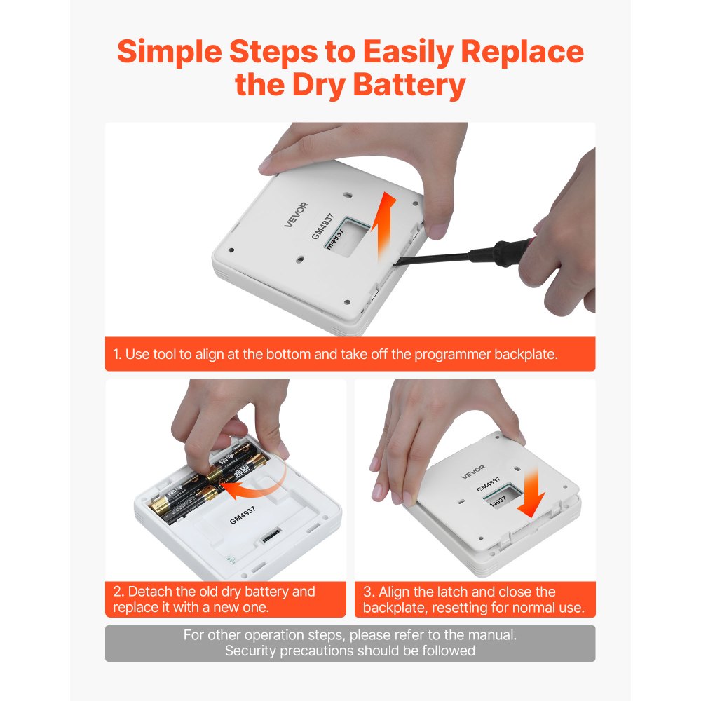 VEVOR Termostato Programmabile 7 Giorni, con Schermo LED, Retroilluminazione e 1 Freddo e 1 Caldo, Ampio Intervallo di Temperatura, per Condizionatore d'Aria, Riscaldamento a Pavimento Bianco