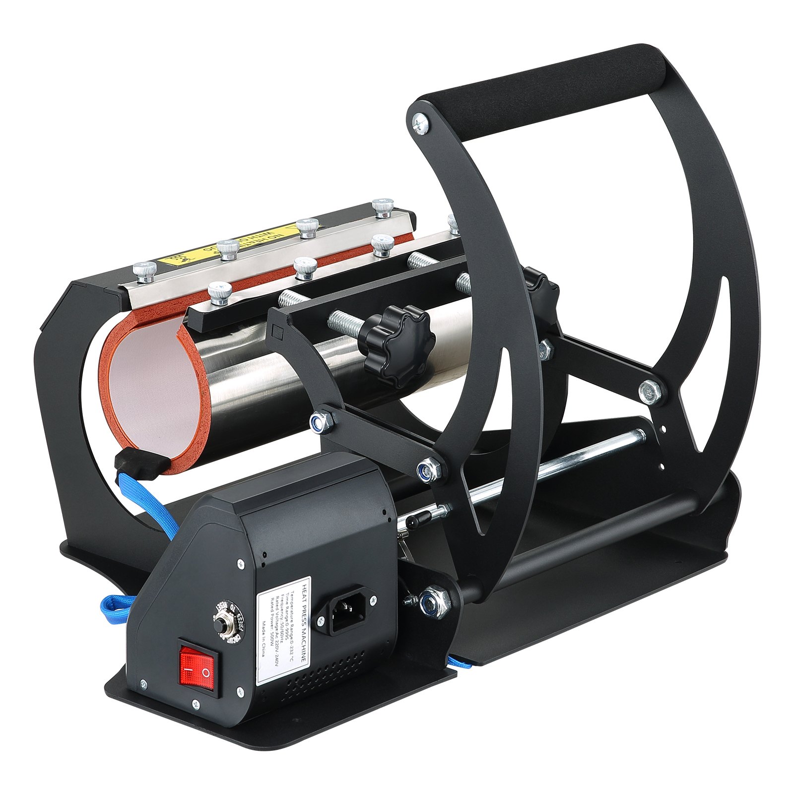 VEVOR Pressa di Calore della Tazza, 500 W Macchina della Pressa di Calore a Trasferimento Termico Nero in Gel di Silice e Ferro, Può Trasferire Immagini Colorate su Tazze in Ceramica, Tazze da Caffè