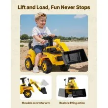 VEVOR Macchinina Giocattolo Auto con Volante per Bambini, Capacità 25 kg, con Clacson e Musica, Vano Portaoggetti Sotto Sedile, Macchina per Sviluppo Muscolare ed Equilibrio