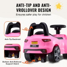 VEVOR Ride On Car Passeggino Giocattolo da Spingere per Bambini 1-3 Anni Rosa