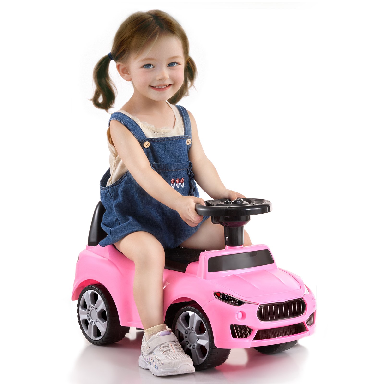 VEVOR Ride On Car Passeggino Giocattolo da Spingere per Bambini 1-3 Anni Rosa