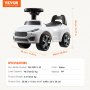 VEVOR Ride-On Car for Toddlers, Ages 1-3, Ride Racer, Ride-On Toy for Toddlers for Sitting and Standing, Classic Ride-On Car for Children with Musical Steering Wheel and Storage Under the Seat, Ride-On Toy for Boys and Girls, White