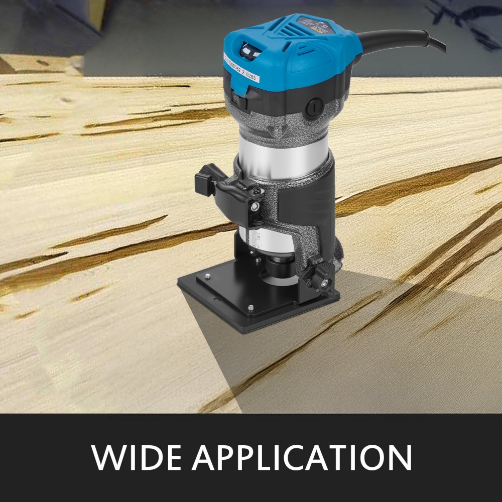 VEVOR Rifilatore Elettrico 710W Fresatrice Compatta Rifilatore per Legno 10000-30000RPM Rifilatrice per Legno Multifunzione con Base Affondamento e Base Inclinata e Base Offset