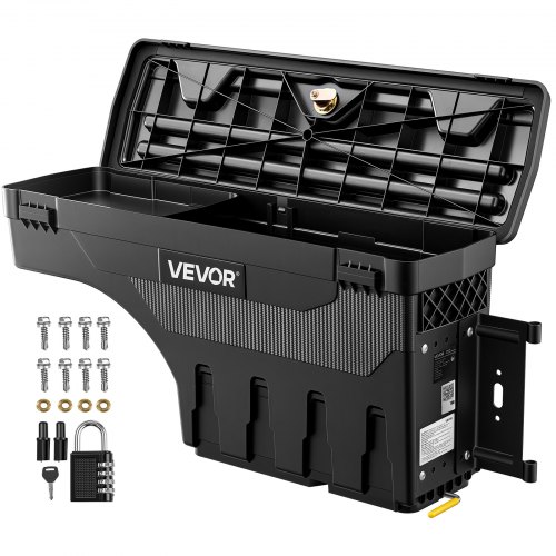 VEVOR Cassetta Porta Attrezzi per Cassone del Camion 25 L Posto Passaruota Serratura a Combinazione Antifurto, Compatibile con Ford F-150 dal 1997 al 2014, Lato Passeggero Destro, Foratura Richiesta