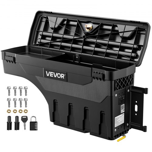 VEVOR Scatola Porta Attrezzi per Cassone Camion 25L con Serratura Antifurto Posizione Passaruota, Compatibile con Dodge Ram 1500 2500 3500 dal 2002 al 2018, Lato Passaggero Destro, Foratura Richiesta