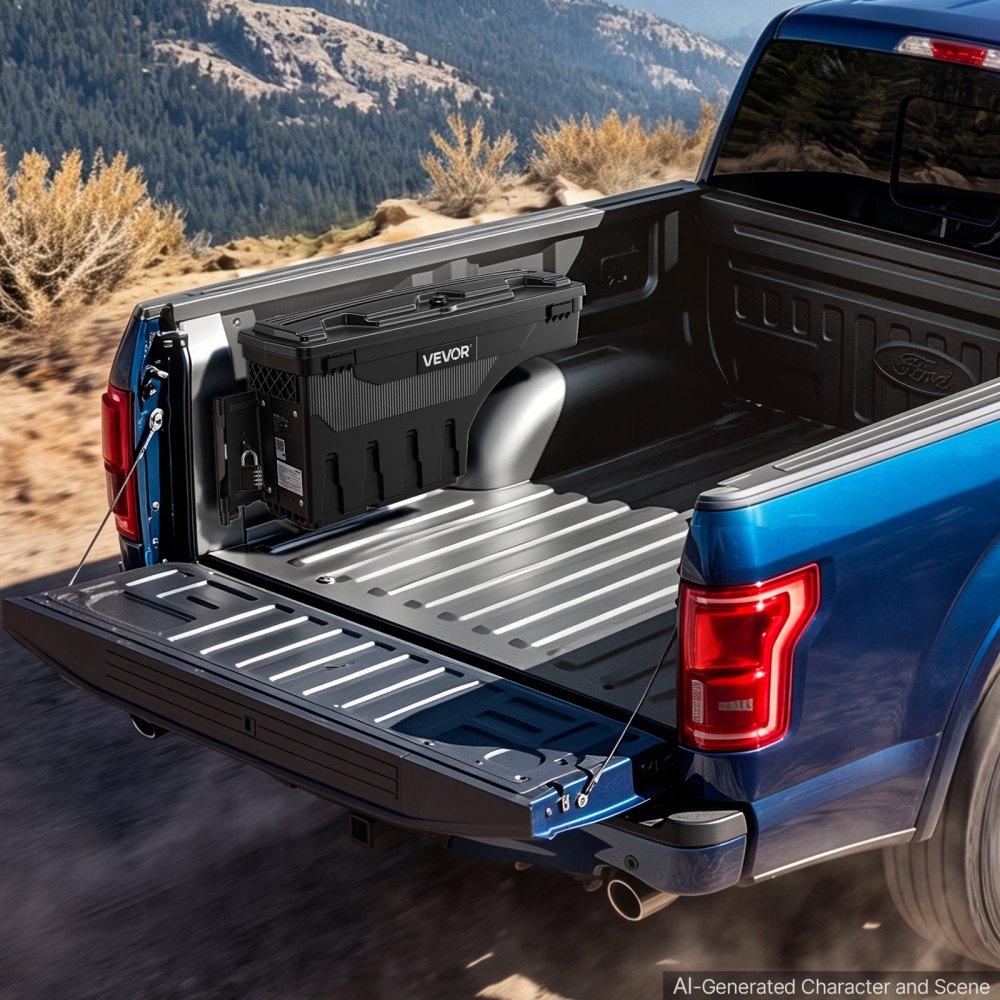 VEVOR Scatola Porta Attrezzi per Cassone del Camion 25 L per Passaruota Impermeabile, ABS, Compatibile con Dodge Ram 1500 2500 3500 dal 2002 al 2018, Lato Guidatore Sinistro, Foratura Richiesta