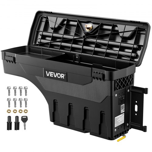 VEVOR Scatola Porta Attrezzi per Cassone del Camion 25 L Impermeabile ABS Passaruota, Compatibile con Chevy/GMC Silverado/Sierra 2500/3500HD 2020-2025, Lato Passaggero Destro, Foratura Richiesta