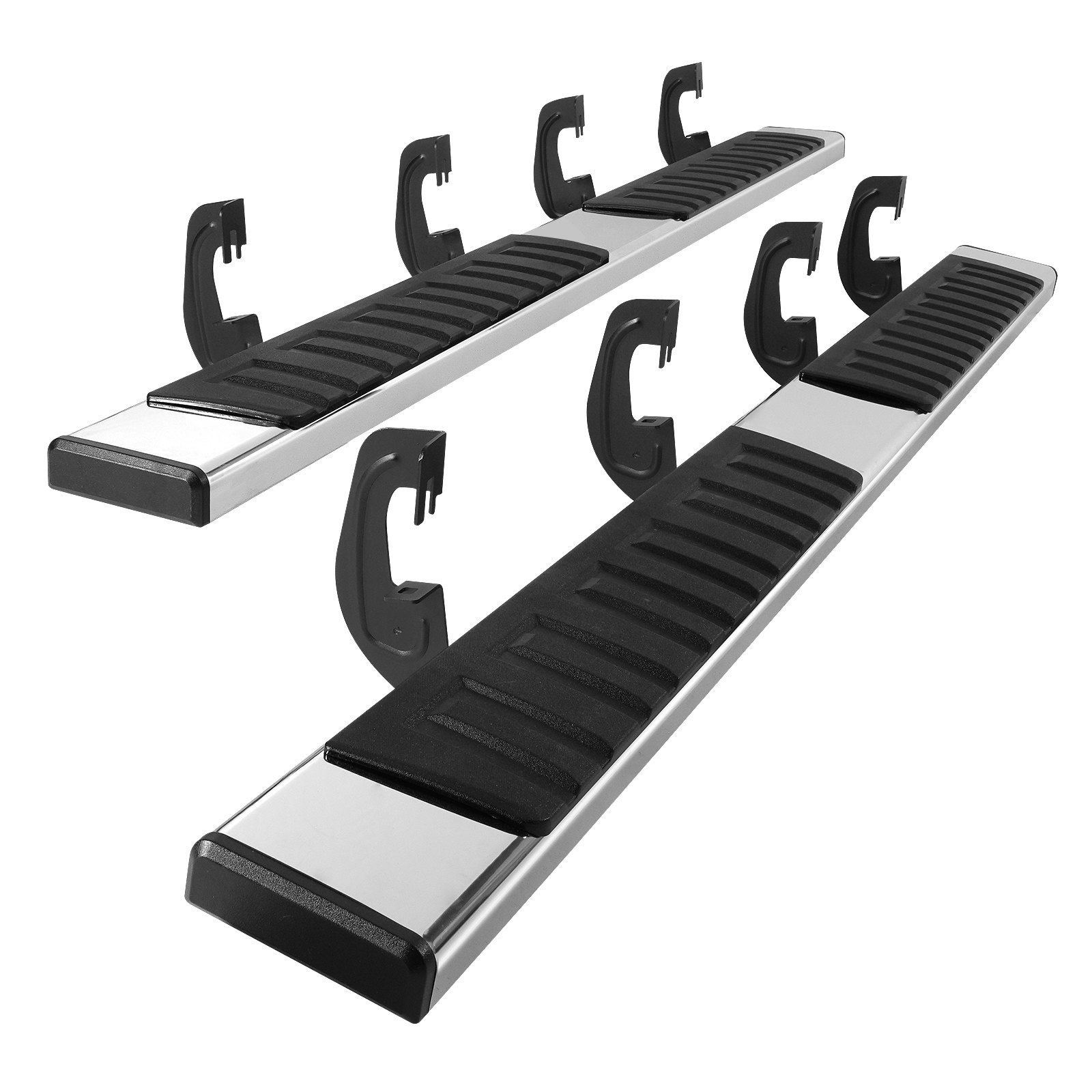 VEVOR 6-inch running boards compatible with 2007-2018 Chevy Silverado/GMC Sierra 1500 Crew Cab/2019 2500HD 3500HD 1500 LD, 201 stainless steel side running boards, 227 kg capacity load, 2-piece