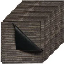 VEVOR Piastrelle per Moquette, 610x610 mm 24 Pezzi, Tappeto Quadrato Modulare, Pavimento Morbido Imbottito per Copertura Senza Cuciture 8,9㎡, per Soggiorno Camera da Letto, Grigio e Marrone
