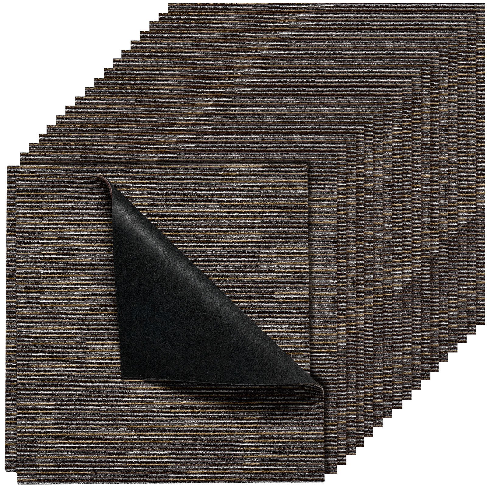 VEVOR Piastrelle per Moquette, 610x610 mm 24 Pezzi, Tappeto Quadrato Modulare, Pavimento Morbido Imbottito per Copertura Senza Cuciture 8,9㎡, per Soggiorno Camera da Letto, Grigio e Marrone