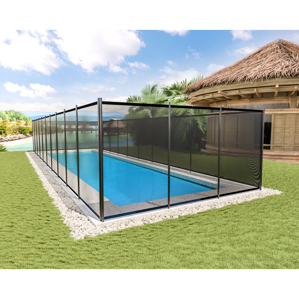 VEVOR Recinzione Protettiva per Piscina da Giardino Piscina in PVC Alluminio 1,2 x 3,65m, Recinzione Frangivista da Piscina Rimovibile e Pieghevole in PVC e Tubi in Acciaio Inox, Barriera da Piscina