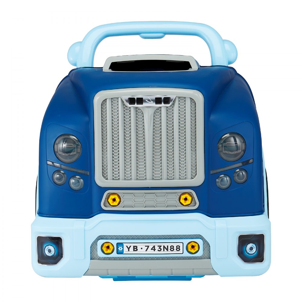 VEVOR Giocattolo Motore, 60 Pezzi, Set Riparazione Auto Meccanico Bambini con Parti Rimovibili, Luci e Suoni, Volante e Clacson, Set Officina Meccanico Resistenti Sicuri per Bambini, Blu