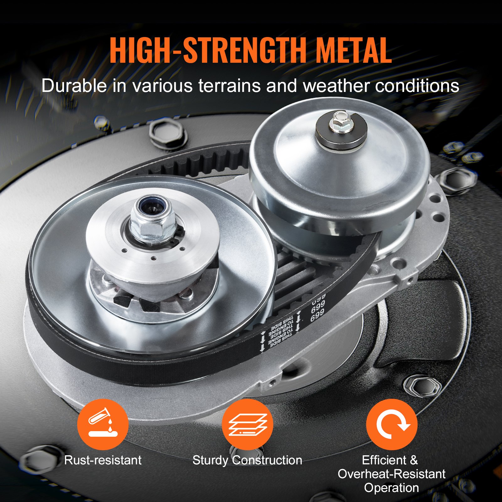 VEVOR drive clutch for 2-8 HP engines, 2000 rpm, high-strength drive clutch with asymmetrically designed wheels and robust rubber belt, clutch with complete accessories, for various engines