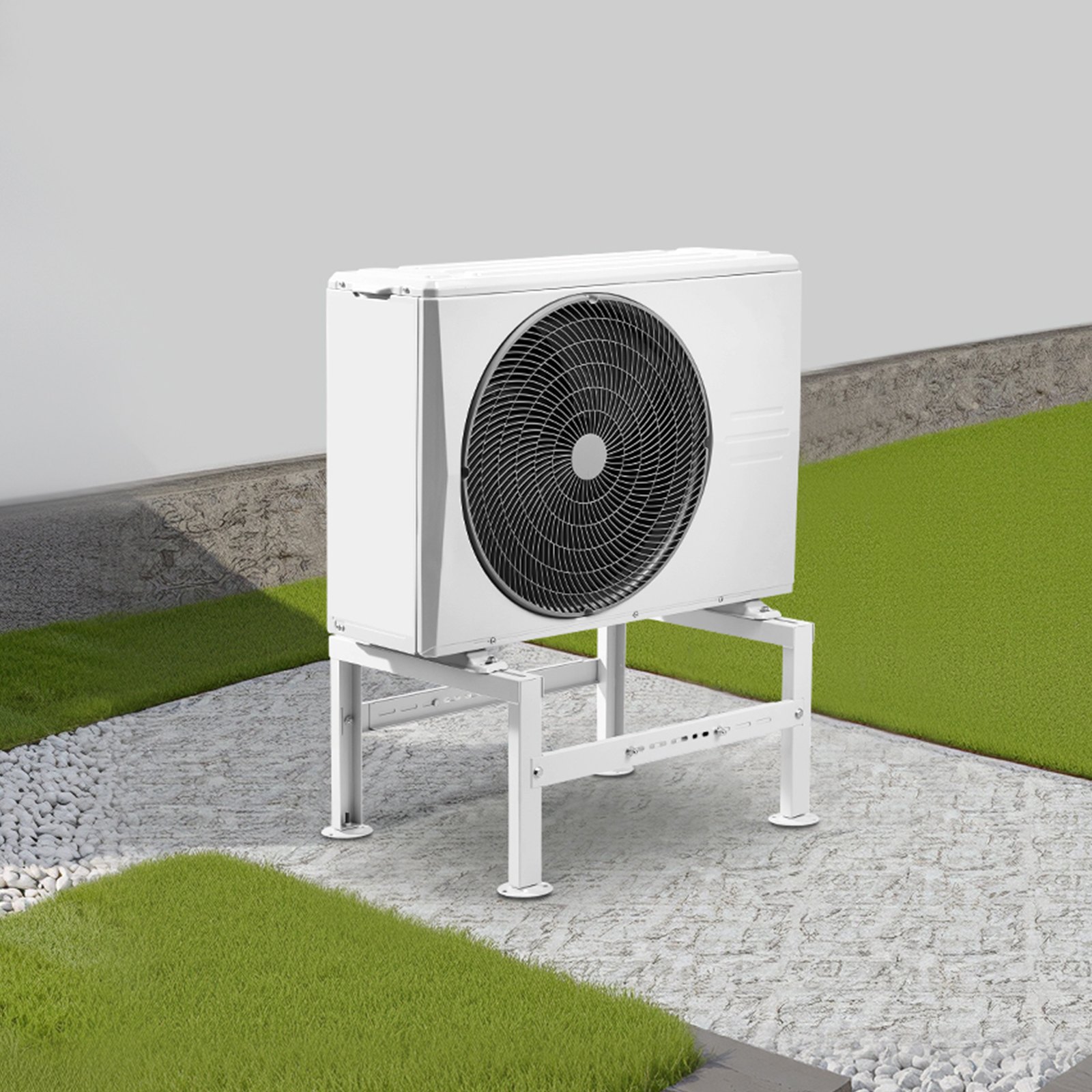 VEVOR Supporto da Terra Mini Split, Regolabile Antivibrazioni per Condizionatore d'Aria, Senza Condotti da 9000-60000 BTU, Pompa di Calore, Staffa di Base AC per Pavimento, Capacità Massima 350 kg
