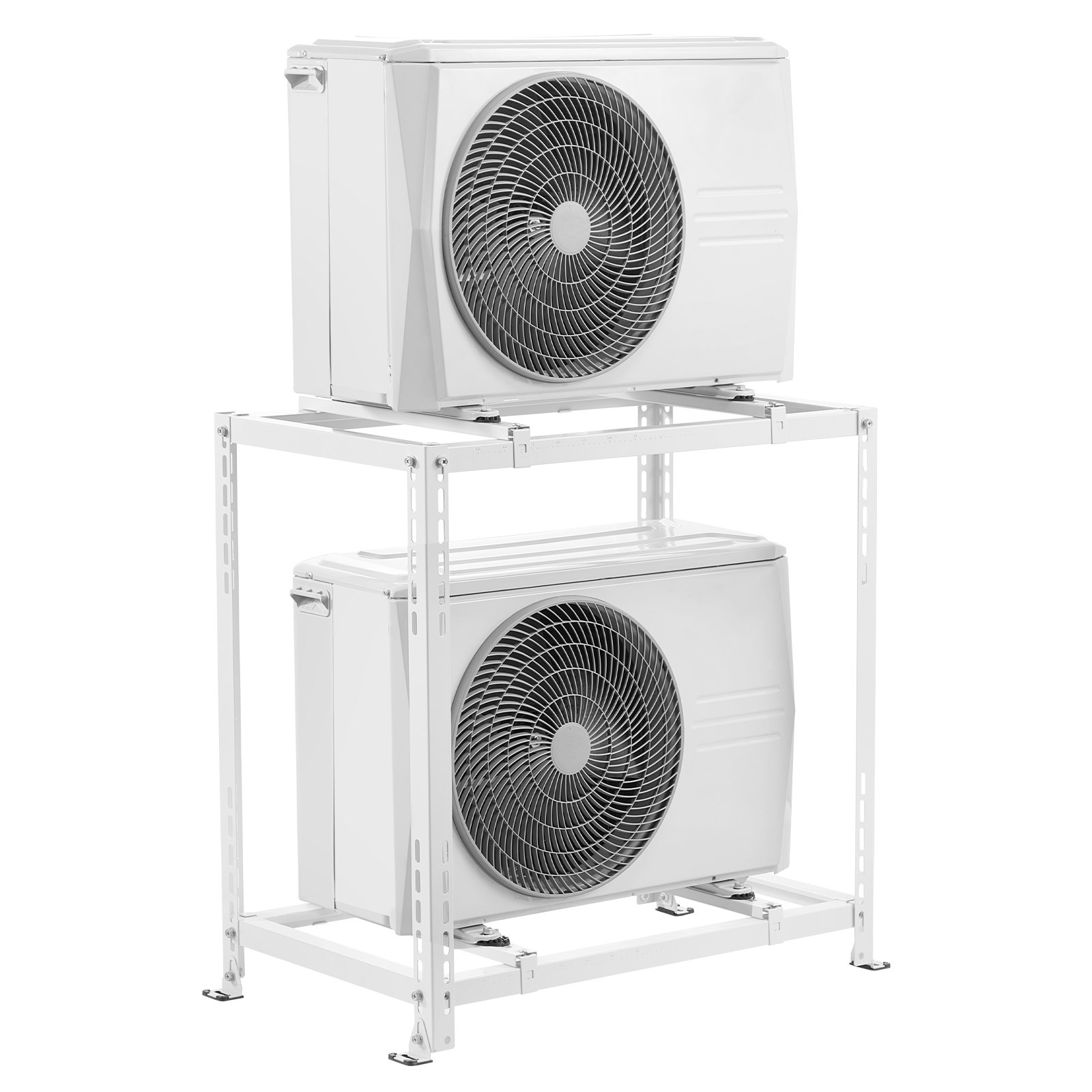 VEVOR Supporto da Terra Mini Split, Supporto Antivibrazioni per Condizionatore d'Aria, Senza Condotti da 9000-18000 BTU, Pompa di Calore, Capacità 250 kg, Doppio Livello Altezza Regolabile