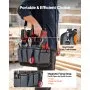 VEVOR Borsa Portautensili Aperta 335 mm, 39 Tasche, Organizer Portatile per Attrezzi con Base Rigida in Plastica, Resistente all'Acqua, Tracolla Regolabile, per Professionisti, Fai da Te e Cantiere