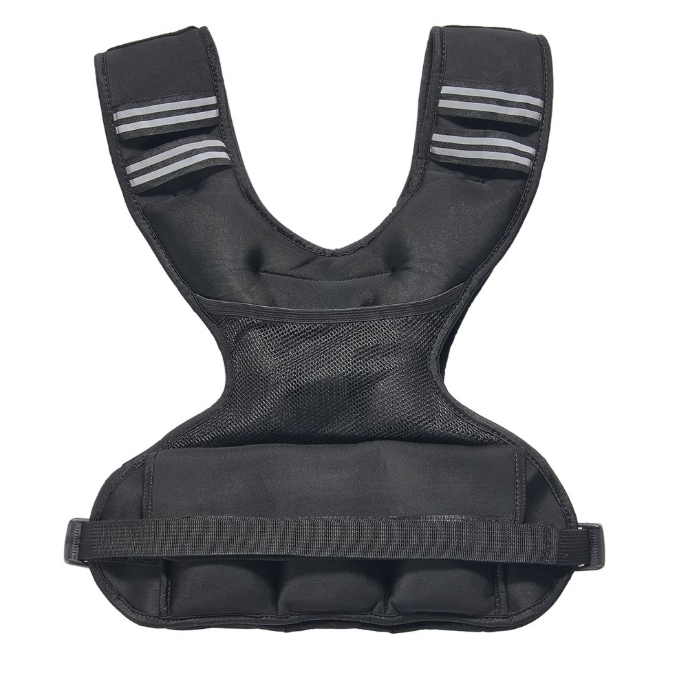 VEVOR Adjustable Weight Vest 5-9.1 kg, with 6 Ironsand Weights & Reflective Stripe, Bodyweight Vest Training Set for Men & Women, Training Device for Strength Training and Running