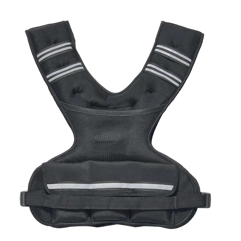 VEVOR Giacca con Pesi Regolabile 9-14,5 kg, Giacca con Pesi 6 Pacchi Pesi in Pellet di Ferro e Striscia Riflettente per Adulti Attrezzatura da Allenamento per Bodybuilding, Corsa, Jogging, Fitness