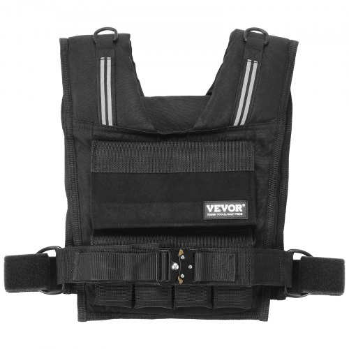 Gilet Zavorrato 5kg Per Allenamento - Con Tasche E Strisce Riflettenti, Regolabile, Per Corsa E Fitness, Nero