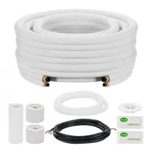 VEVOR Set di Tubi Mini Split da 15,2 m Tubo in Rame per Aria Condizionata con Diametro Esterno di 6,4 e 12,7 mm, Raccordi di Qualità Elevata, per Sistemi di Climatizzazione Mini Split HVAC