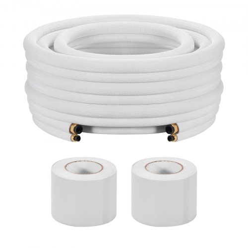 Kit tubo flessibile refrigerante VEVOR 15,2 m, bobina isolata in PE bianco 9,5 mm spessore con dadi e raccordi, per condizionatori d'aria mini split | Leroy Merlin Kit tubo flessibile refrigerante VEVOR 15,2 m, bobina isolata in PE bianco 9,5 mm spessore con dadi e raccordi, per condizionatori d'aria mini split | Leroy Merlin