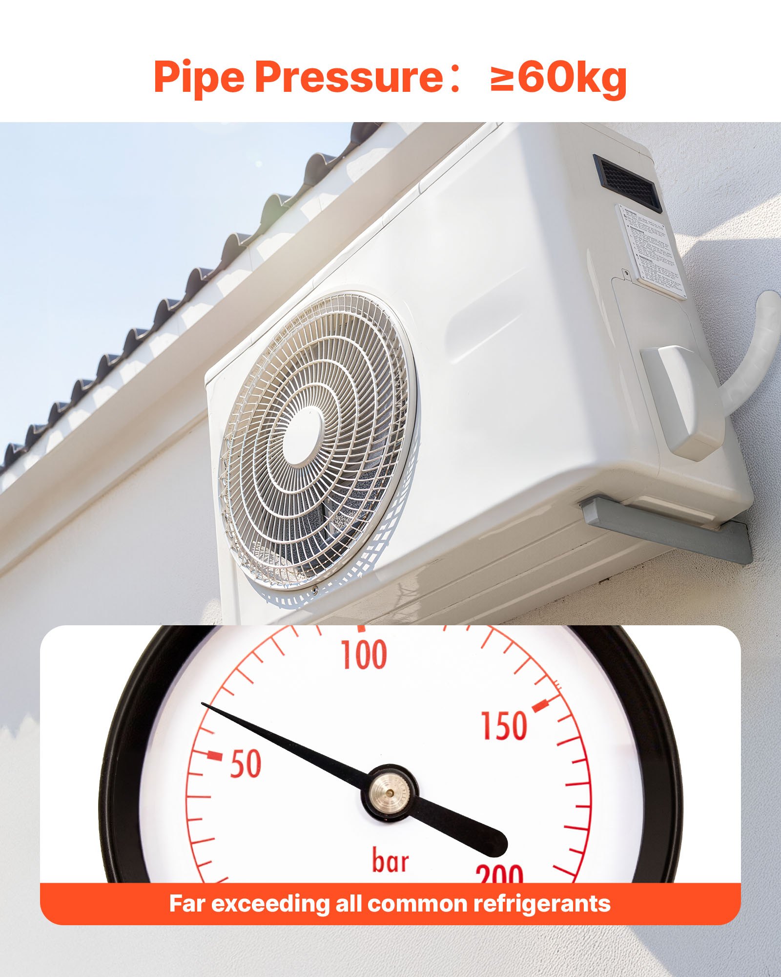 VEVOR Set di Tubi Mini Split da 30,5 m Tubo in Rame per Aria Condizionata con Diametro Esterno di 9,5 e 15,9 mm, Nastri di Fissaggio, per Condizionatori Aria HVAC o Sistemi a Pompa di Calore