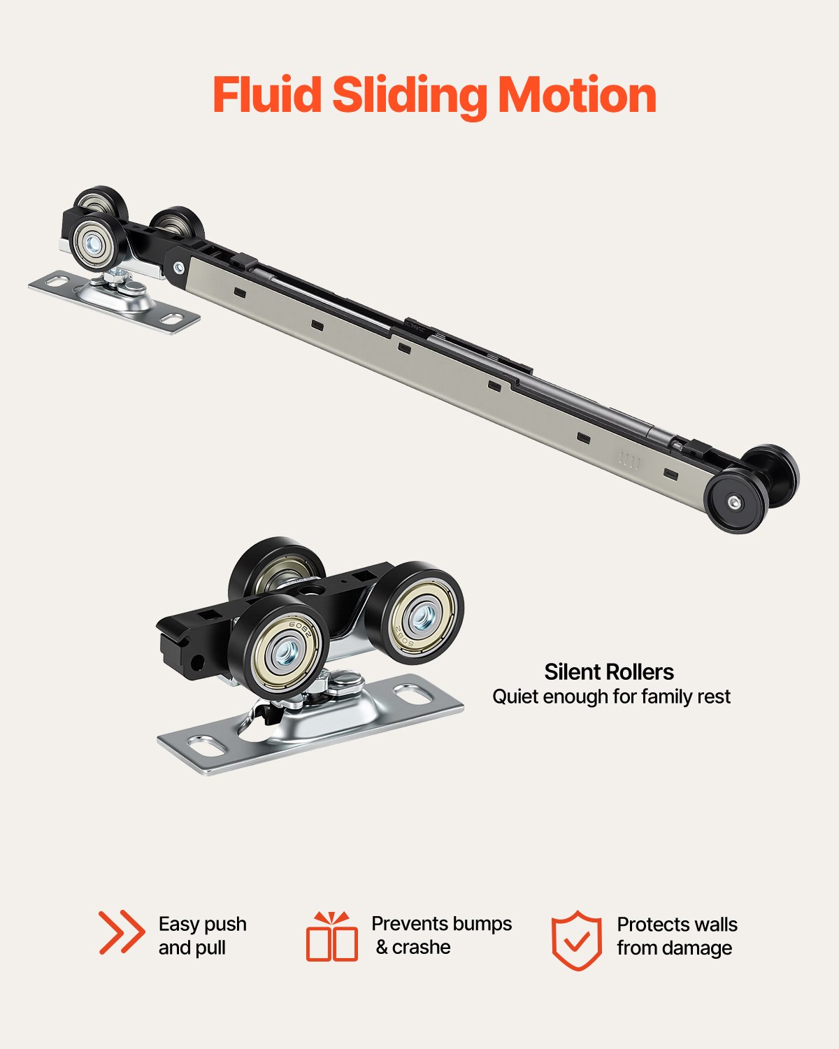 VEVOR Porta Scorrevole a Scomparsa, 915 x 2035 mm, Porta Scorrevole Singola in Vetro Satinato a 5 Livelli con Kit Ferramenta, con Superficie Impermeabile per Camera da Letto, Cucina