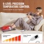 VEVOR Scaldapiedi Elettrico Riscaldato, Cuscinetto Riscaldante per Piedi in Flanella con Timer 6 Livelli di Calore Spegnimento Automatico per Schiena, Vita, 390 x 380 mm Scaldapiedi Frande Lavabile