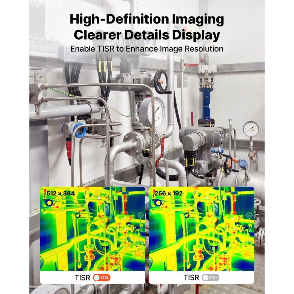 VEVOR Telecamera Termografica per Android e IOS, Risoluzione IR 256 x 192, Telecamera a Infrarossi Tascabile per Smartphone, Super Risoluzione 512 × 384, 25 Hz, -20 °C a 550 °C, 6 Tavolozze di Colori