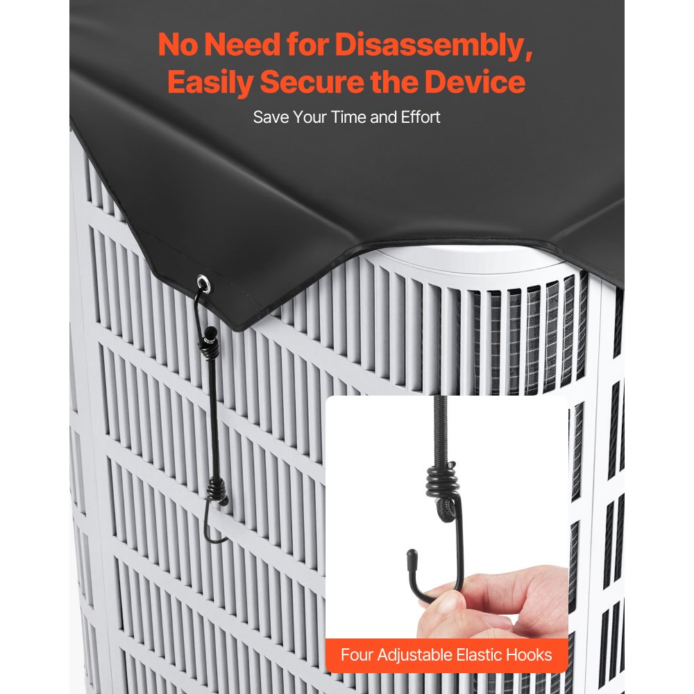 VEVOR Copertura per Aria Condizionata da Esterno 81x81 cm, Copertura Protettiva da Detriti per Condizionatore, Fodera in Tessuto di Poliestere e PVC, Misura Universale