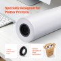 VEVOR Carta per Plotter di Grande Formato, 609,6 mm x 152,4 m, 2 Rotoli CAD Bond Rolls con Anima 76,2 mm, Rotoli di Carta per Plotter 16 kg, per Disegni CAD, Progetti di Ingegneria, Mappe GIS