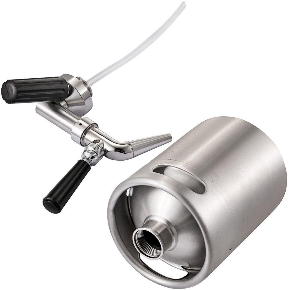 VEVOR Caffettiera in Acciaio Inossidabile per Caffè Tè Freddo Capacità 2L con Rubinetto, Caffettiera Portatile in Acciaio Inox 2L per Preparazione di Caffè e Tè Freddo Bevande Cold Brew Uso Domestico