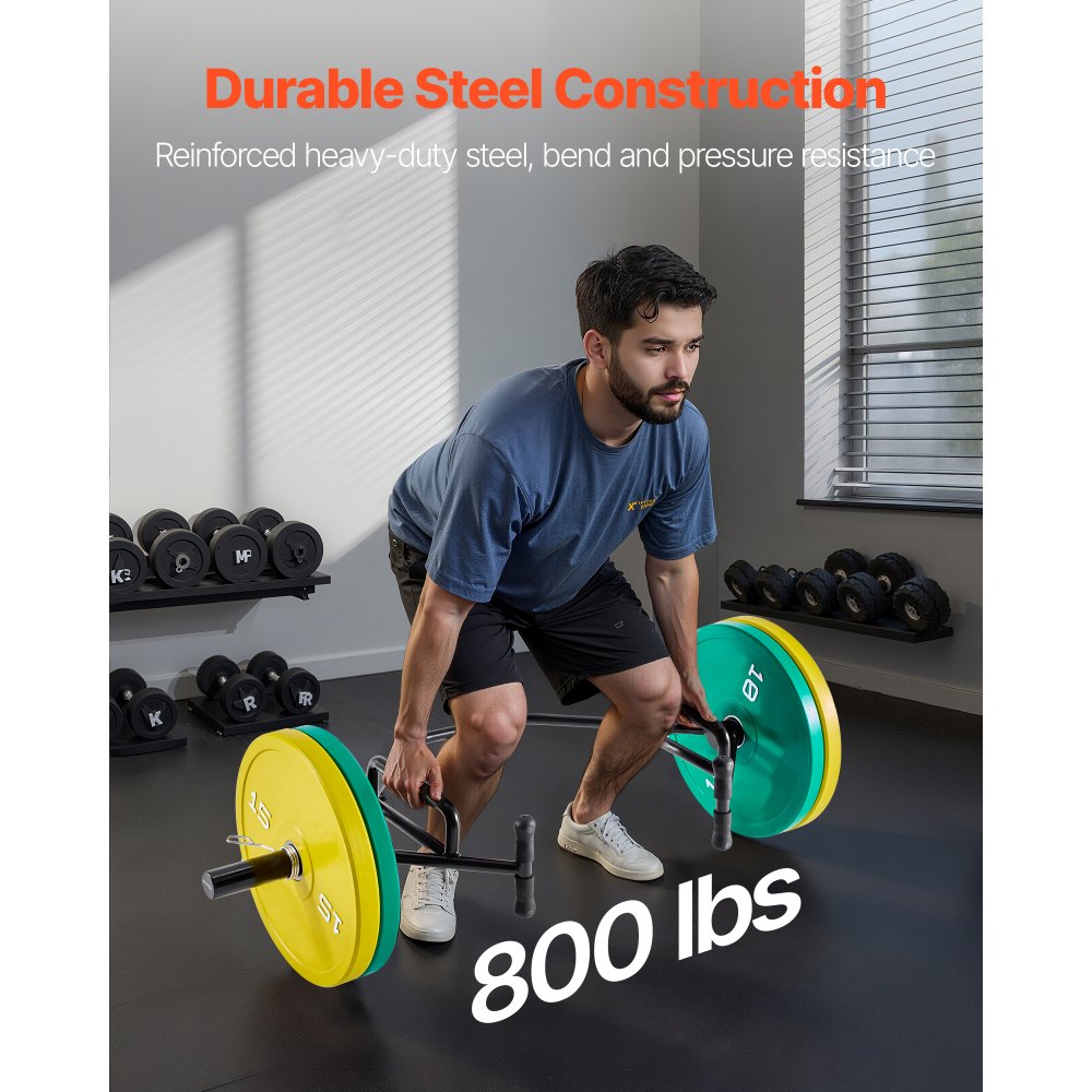 VEVOR Bilanciere Esagonale con Telaio Aperto, Barre per Shrug da 50 mm e Capacità di 360 kg con Impugnature Zigrinate, Attrezzatura per Sollevamento Pesi e Allenamento della Forza per Palestra