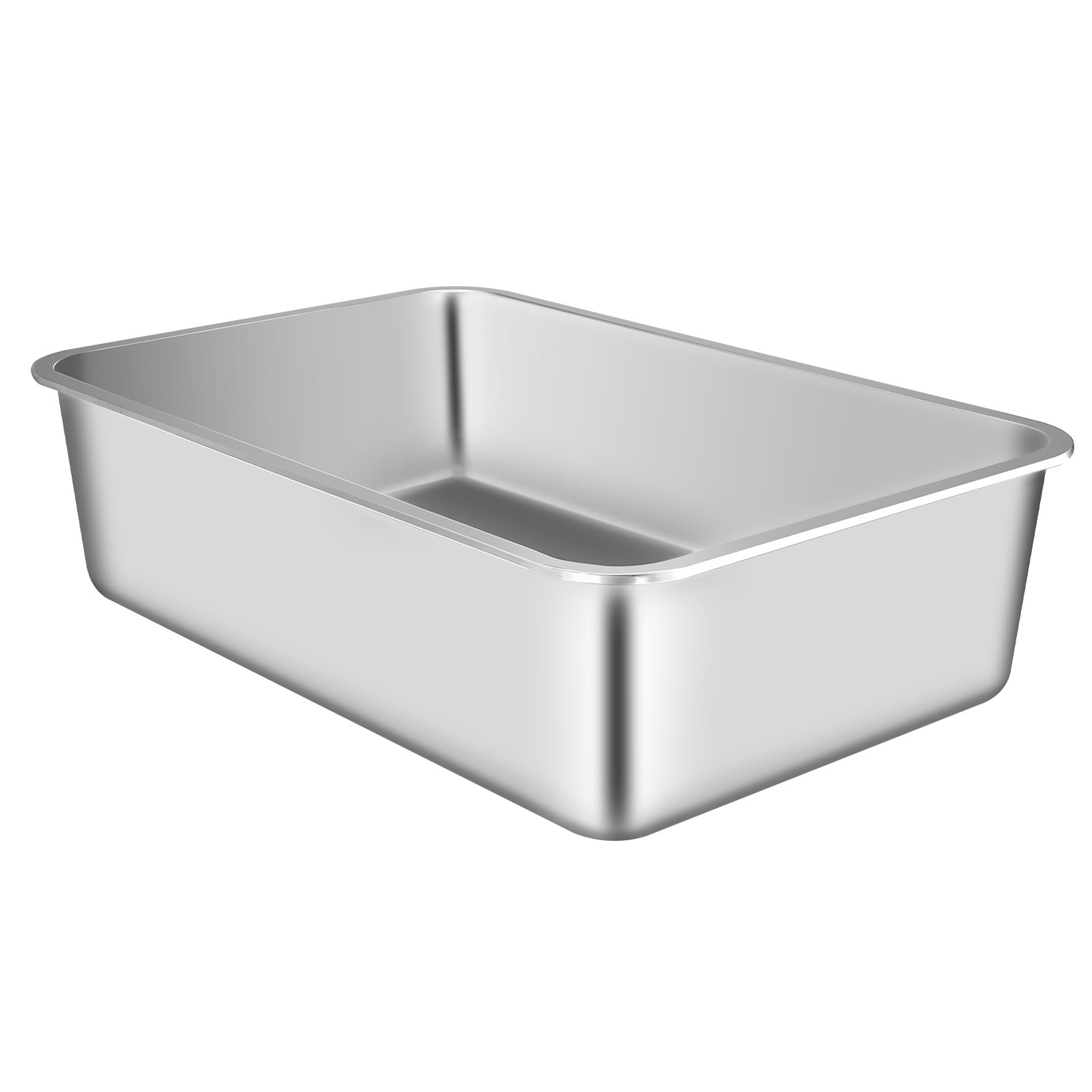 VEVOR Lettiere per Gatti, Set di 2, Lettiera a Ciotola Inodore per Gatti di Taglia Grande, 600 x 400 x 150 mm Lettiera per Gatti XL in Acciaio Inox con Paletta, Pedana con Filtro Largo e Bordo Alto