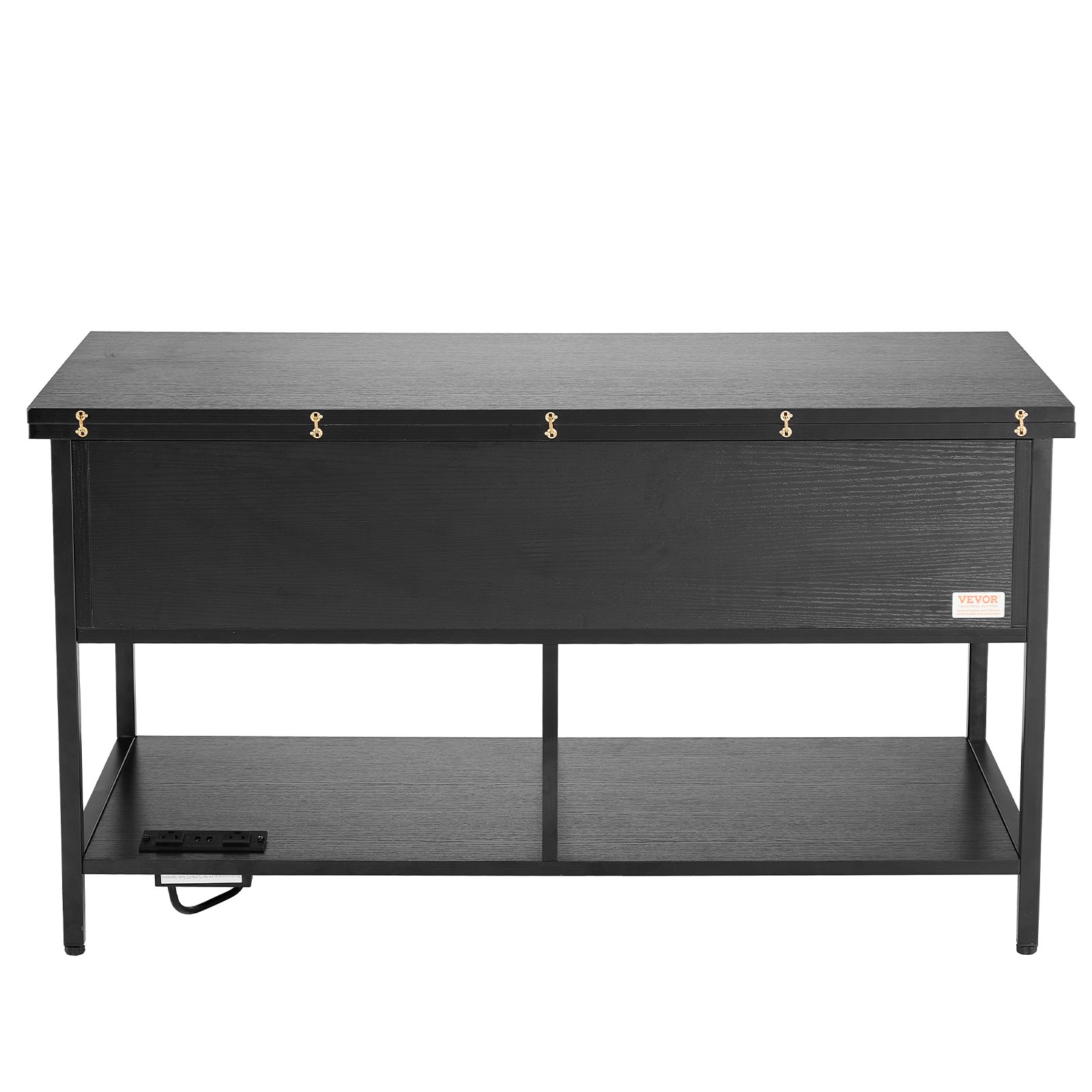 VEVOR Tavolino da Caffè Sollevabile 1000 x 500 x 552 mm Tavolino da Caffè Rettangolare, con Tasche Portaoggetti Extra, Tavolino da Caffè Ribaltabile con Illuminazione Ambientale per Soggiorno, Nero