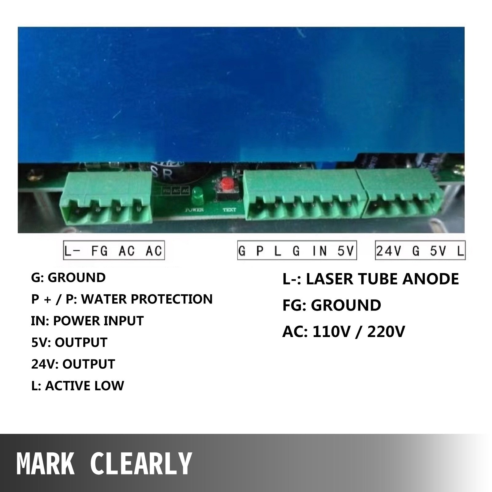 VEVOR Alimentatore Laser, Corrente Alternata 220 V Potenza 40 W Velocità di Risposta ≤1ms Incisore Laser CO2, Tubo Laser Raffreddamento della Ventola, è Adatto per Una Varietà di Tubi Laser CO2.