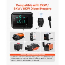 VEVOR Interruttore per Riscaldatore Diesel DC 5V, Kit Pannello di Controllo per Riscaldatore da Parcheggio da 2 kW/5 kW/8 kW, con Display LCD e Telecomando, Parte di Ricambio per Manutenzione