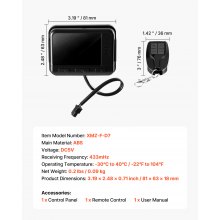 VEVOR Interruttore per Riscaldatore Diesel DC 5V, Kit Pannello di Controllo per Riscaldatore da Parcheggio da 2 kW/5 kW/8 kW, con Display LCD e Telecomando, Parte di Ricambio per Manutenzione