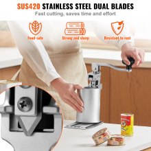 VEVOR Apriscatole Commerciale, Apriscatole Manuale in Acciaio Fuso da Tavolo per Lattine Alte Fino a 30 cm, Regolabile in Altezza con Viti, per Ristoranti e Hotel, 235 x 100 x 660 mm