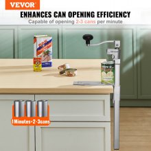 VEVOR Apriscatole Commerciale, Apriscatole Manuale in Acciaio da Tavolo per Lattine Alte Fino a 40 cm, Regolabile in Altezza con Viti, per Ristoranti e Hotel, Dimensione 235 x 100 x 660 mm