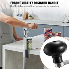VEVOR Apriscatole Commerciale, Apriscatole Manuale in Acciaio da Tavolo per Lattine Alte Fino a 40 cm, Regolabile in Altezza con Viti, per Ristoranti e Hotel, Dimensione 235 x 100 x 660 mm