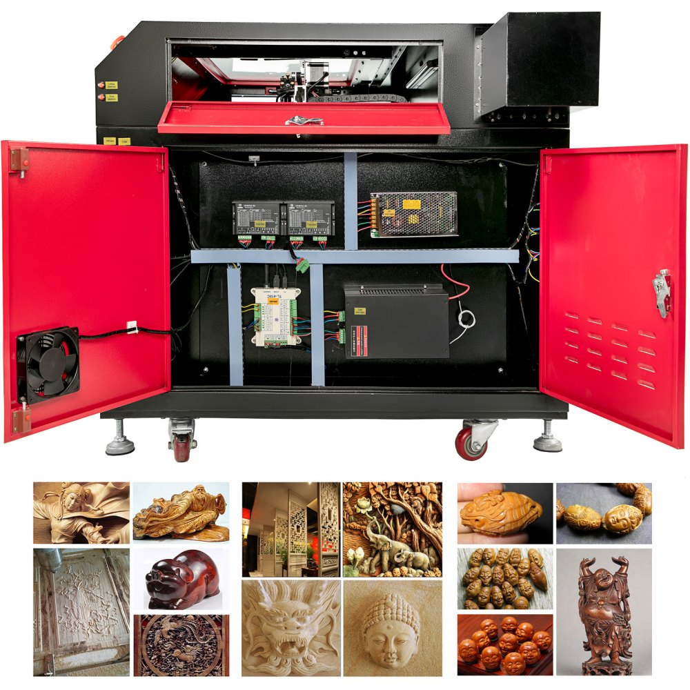 VEVOR Macchina per Incisione Laser CO2, Potenza 100 W Velocità 1-600 mm/s 35,4 x 23,6 pollici Fresatrici per Legno per Incidere su Legno, Bambù, Plexiglass, Cristallo, Pelle, Gomma, Marmo, Vetro, ecc.