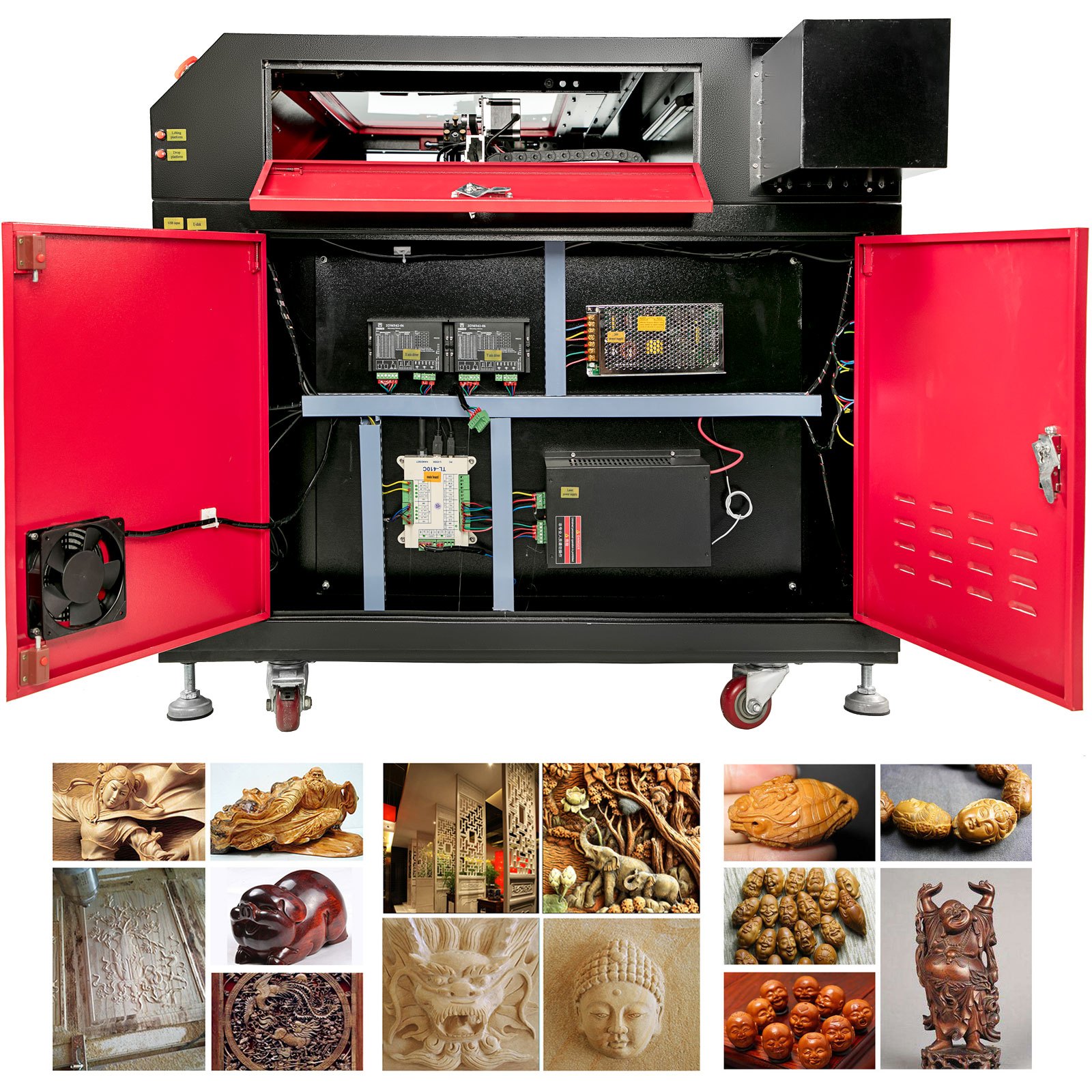 VEVOR Macchina per Incisione Laser CO2, Potenza 100 W Velocità 1-600 mm/s 35,4 x 23,6 pollici Fresatrici per Legno per Incidere su Legno, Bambù, Plexiglass, Cristallo, Pelle, Gomma, Marmo, Vetro, ecc.