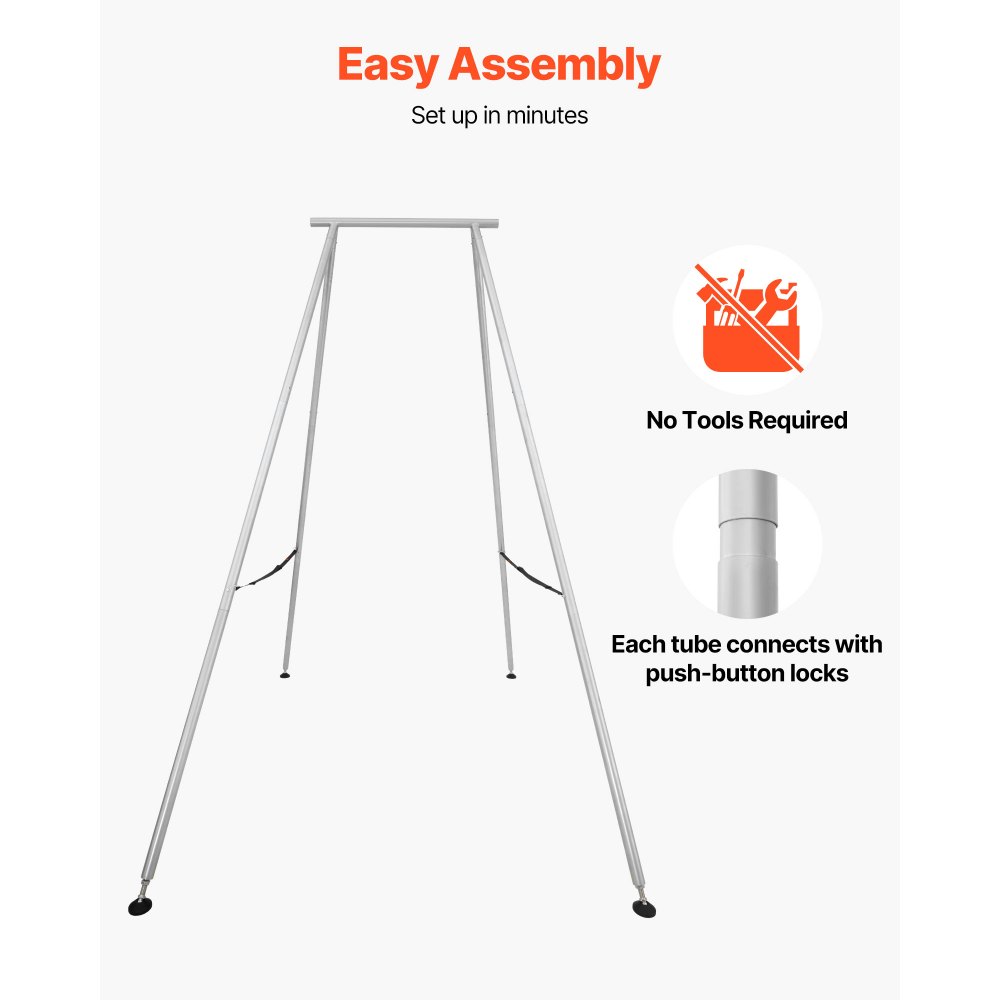 VEVOR Supporto per Altalena Yoga Altezza di 291 cm con Capacità di Carico Massima di 250 kg, Struttura Triangolare, Corda Aerea e Base Antiscivolo; Supporto per Amaca Multifunzionale, Solo Telaio