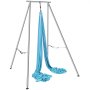 VEVOR Aerial Yoga Hammock with Yoga Frame 12 x 2.6 m, Blue Yoga Swing Air Flying, Yoga Swing Hammock Swing 250 kg Max. Load Capacity, incl. Yoga Socks & Foot Pads, Anti-Gravity Exercises
