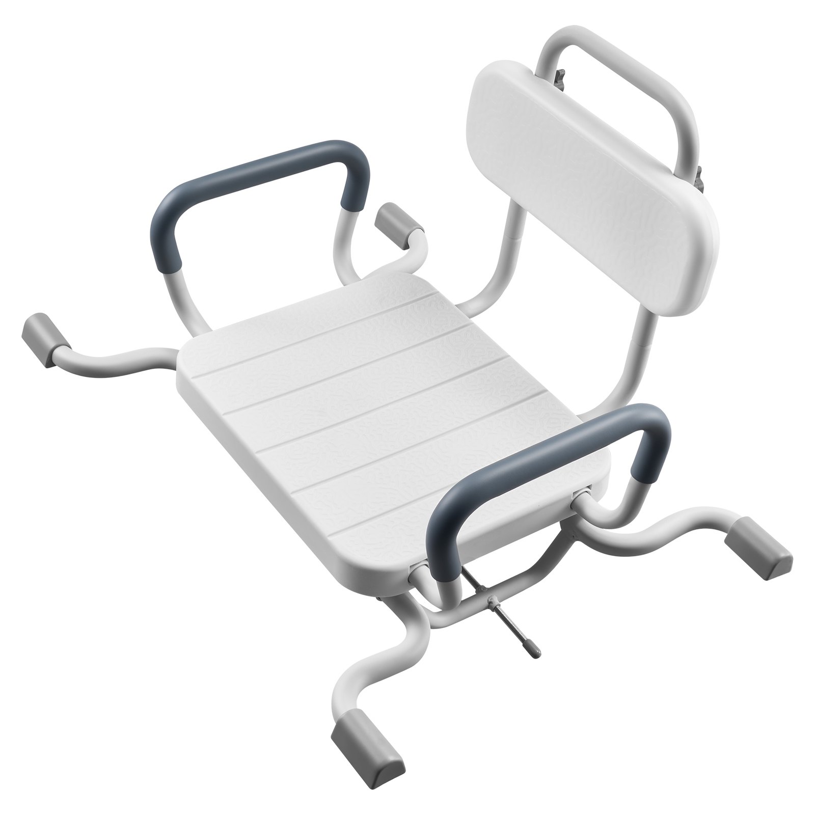 VEVOR Sedia Girevole da Doccia con Braccioli Schienale, Sedile per Trasferimento da Vasca da Bagno Girevole Carico max 100 kg, Sedia per Bagno Doccia Regolabile per Anziani Pazienti, Sedile Ausiliare